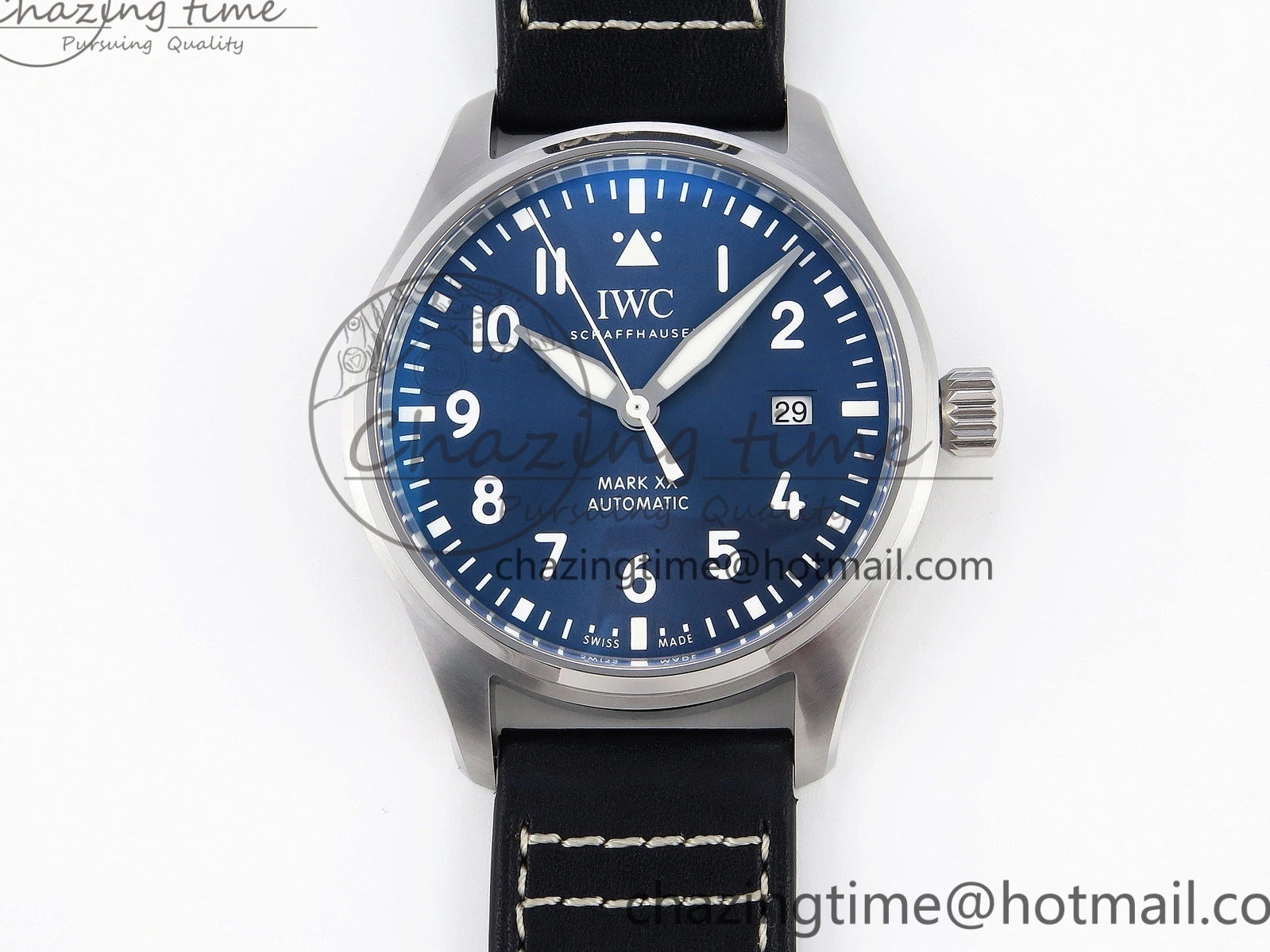 MIROTIME 0226 Pilot Mark XX IW328203 ZF 1:1 Best Edition Blue Dial on Dark Blue Leather Strap A Snug 7024